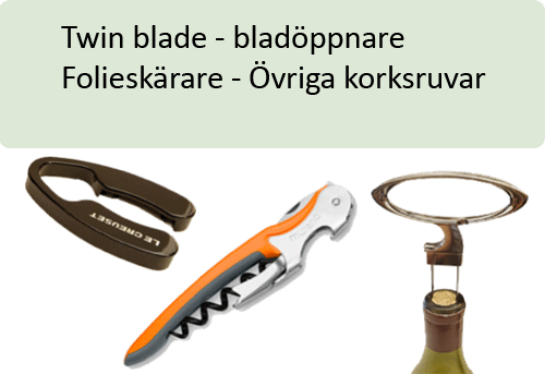 bladöppnare för gamla korkar 2 steg korkskruv twinblade folieskärare foil cutter 1cru vintillbehör